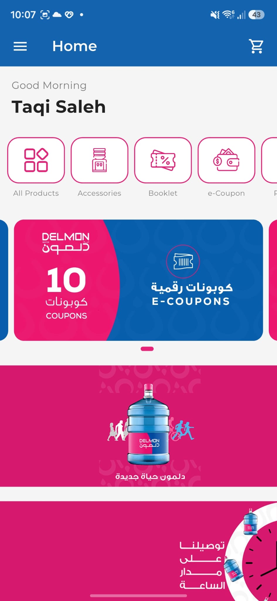Delmon mobile app home screen preview